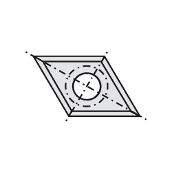 Doosje met 10 stuks HW K1920 wisselmessen Oertli-systeem ruitvormig Z=4 16.0 x 16.0 x 3.0