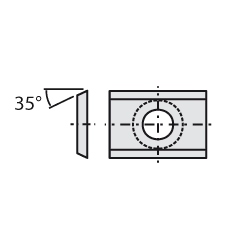 Doosje met 10 stuks wisselmessen HW K1920 20 x 14.3 x 2.5 verzonken gat