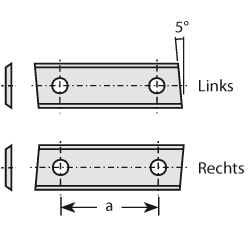 Doosje met 10 stuks 5° schuine wisselmessen HW 50 x 12 x 1.5 Rechts (h.o.h. 26)