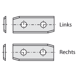 Doosje met 10 stuks wisselmessen met afgeschuinde hoeken HW K1920 30x12x1.5 Links