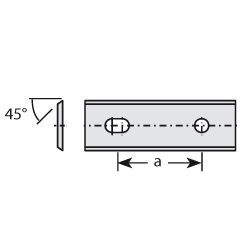 Doosje met 10 stuks HW K1920 wisselmessen Oppold-systeem 44.5 x 15 x 1.5 h.o.h.=25