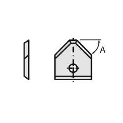 Doosje met 10 stuks afschuinwisselmessen HW K1920 Z=2 45° F=4.4 (16.0x17.5x2.0)