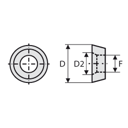 Doosje met 10 stuks ronde messen HW K2250 D=11 d=7 L=4