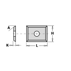 Doosje met 10 stuks wisselmessen HW K1920 19.5x7.5x1.5 35° Z=4