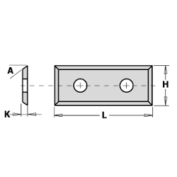 Doosje met 10 stuks wisselmessen HW K1920 29.5x7x1.5 35° Z=4