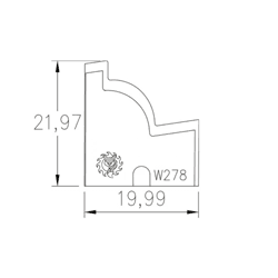 Set (4 stuks) profielmessen 20x22 <br />voor Leitz ProfilCut-systeem frees W-278