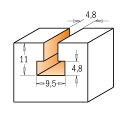 Sleutelgatfrees Z2 HW S=6 d=4.76 D=9.5 Z=1