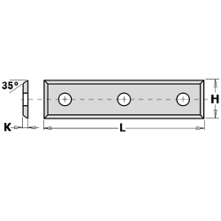 Doosje met 10 stuks wisselmessen HW K1920 50x9x1.5 35° (= CMT 790.500.09)