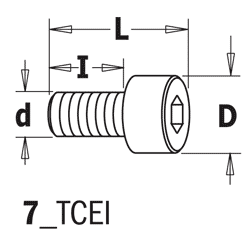 BZK-cilinderschroef TCEI M6x25x31 D=10 UNI-5931